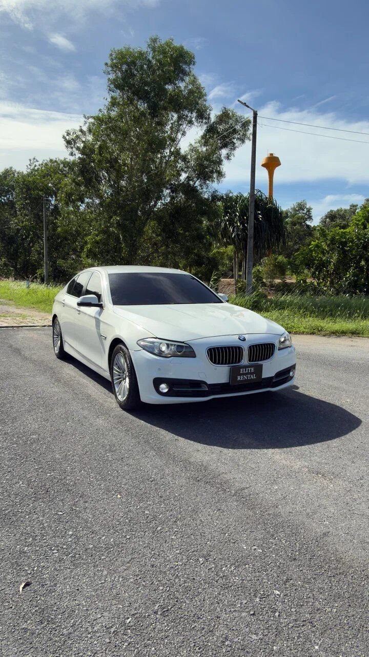 BMW 520i 2015, white, brown interior
