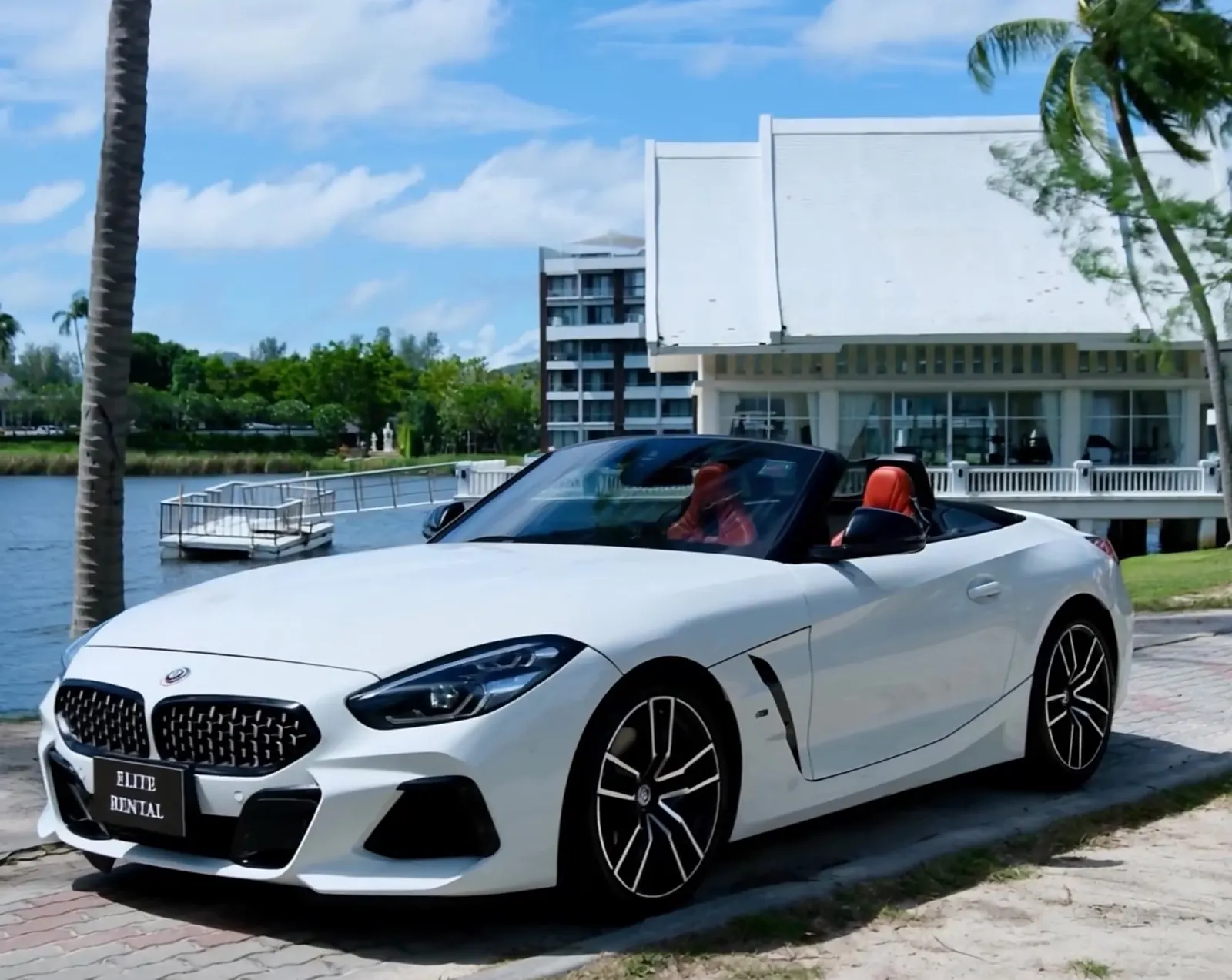 BMW Z4 30i 2025, white, red interior