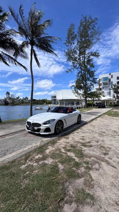 BMW Z4 30i 2025, white, red interior